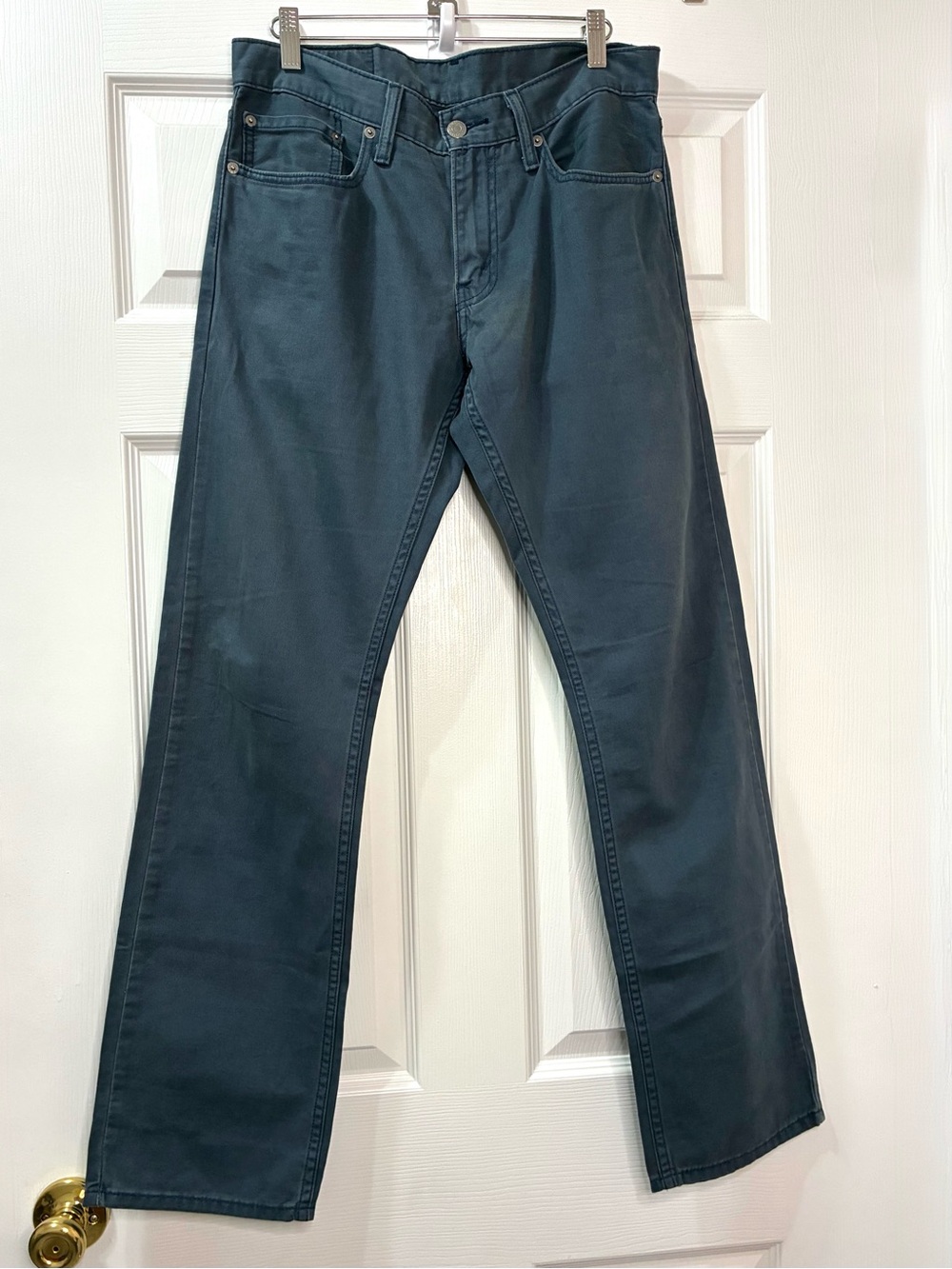 Levis 514 Twill Chinos Mens 31x32 Straight Leg Canvas 5 Pocket Blue White Tab